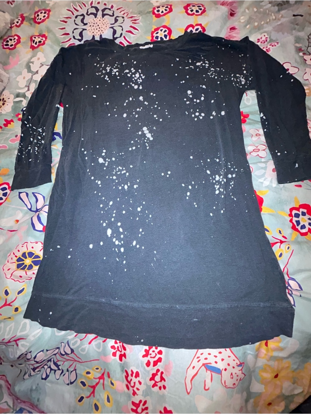 Socialite Charcoal Gray Distressed Knit Long sleeved Mini Dress